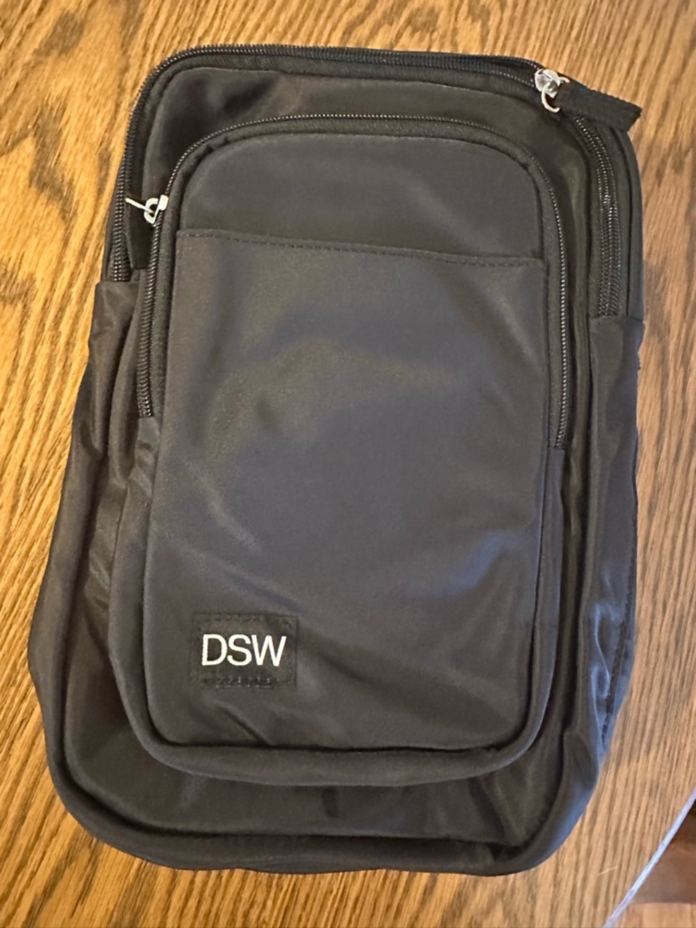 DSW Black Slim Messenger Crossbody Organizer Bag